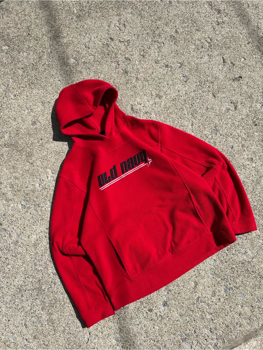 Vintage Old Navy Red spell out Logo Hoodie